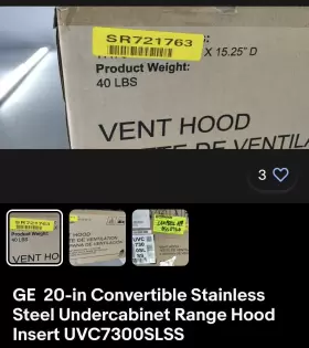 UVC7300SLSS GE Convertible Steel Undercabinet Hood