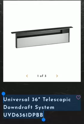 UVD6361DPBB GE Telescopic Downdraft
