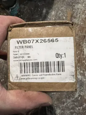 WB07X26565 GE Hood Filter Panel