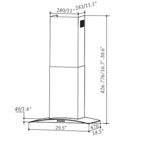 RH0475 GOLDEN VANTAGE Hood Steel Convertible Wall Mount #2