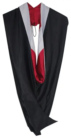 BH002-WHITEREDWHITE GRADUATIONMALL Unisex Deluxe Bachelor