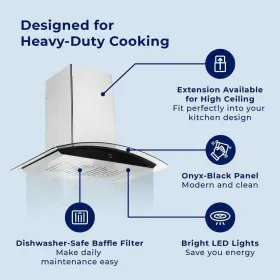 WM-639SS-36 HAUSLANE Convertible Wall Mount Hood Tempered #3