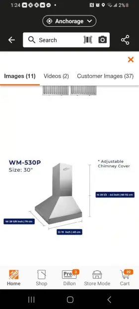 WM535P HAUSLANE Wall Mount Hood