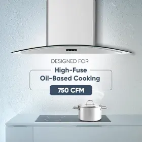 PR9930AS HOOD Economy Wall Mount Glass Chimney Euro Design #3