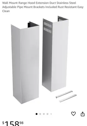 A1-39 HTH INTERNATIONAL INC Wall Mount Hood Extension Duct #2