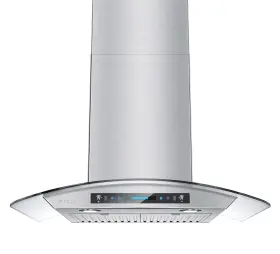 714491548865 IKTCH Wall Mount Hood Tempered Glass Cfm Kitchen
