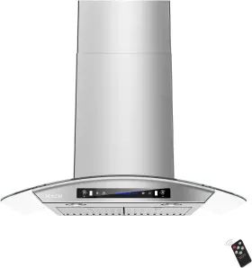 IKP03-34 IKTCH Wall Hood Glass Cfm Kitchen Chimney Vent Steel