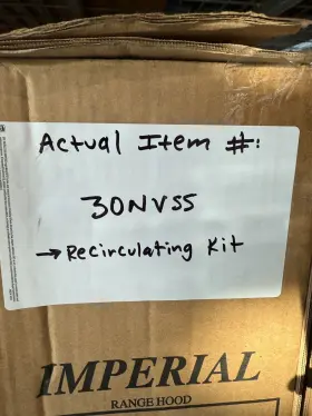 30NVSS IMPERIAL Hoods Cabinet Recirculating Kit #2
