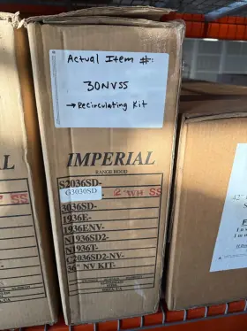 30NVSS IMPERIAL Hoods Cabinet Recirculating Kit #3