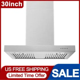 T0675 JOEAONZ Wall Mount Hood Kitchen Cook Vent Steel Led