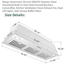 TB1390 JOEAONZ Hood Steel Ducted Ductless Convertible