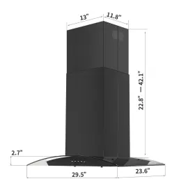 YY0275 JOEAONZ Glass Island Hood Touch Control Cook Vent #3