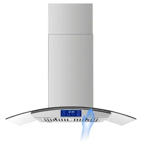 Joeaonz Yy0290b Island Range Hood 36 Inch 700cfm Gesture Touch Control Stainless Steel