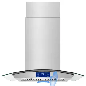 YYF0275B-S JOEAONZ Island Hood Gesture Touch Control Steel