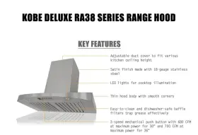 RA3836SQB-WM-5 KOBE Deluxe Wall Mount Hood Cfm Led #2