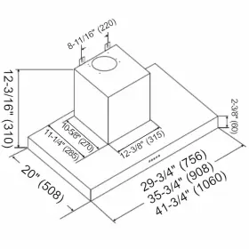 RAX2130SQB1 KOBE Cabinet Hood Steel #3