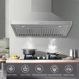 WS12-36 KULED Wall Mount Hood Vent Steel Kitchen Exhaust Fan #2