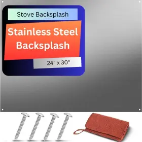 LOSTRONAUT-SS-2430 LOSTRONAUT Steel Backsplash Kitchen Wall