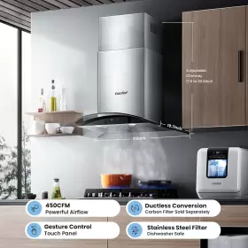 76V33-AT25 MIDEA Curved Glass Hood Cfm Gesture Sensing Touch #2