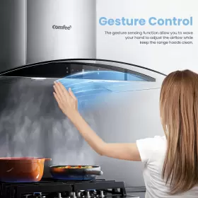 76V33-AT25 MIDEA Curved Glass Hood Cfm Gesture Sensing Touch #3