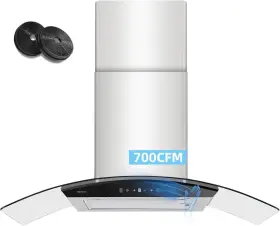 DWGO1B-90S MOIFELTO Wall Mount Hood Cfm Tempered Glass Ducted