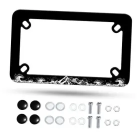 Omw2fyb Xhvnvh-iyurfy-gyyu-er-000013 Motorcycle License Plate Frame Ocean Waves Landscape Stainless Mountains