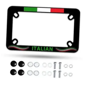 Omw2fyb Xhvnvh-iyurfy-gyyu-er-000016 Motorcycle License Plate Frame Italy Flag Stainless Steel Material Italian