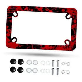 Omw2fyb Yhsj-d6z8ukj-jielob-cv-13 Motorcycle License Plate Frame Bloody Stainless Steel Material Blood Spatter