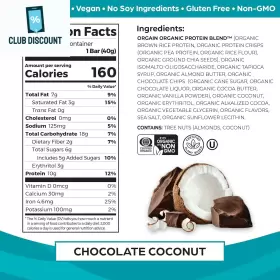 CY-RH15PS-36 ORGAIN Vegan Protein Bars Chocolate Coconut #2