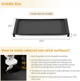 1035 QRINNOVATIONS Griddle Ge Gas Stove Cast Iron Center #2