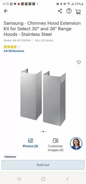 NK-AE705PWS SAMSUNG Chimney Hood Extension Select Kit #2