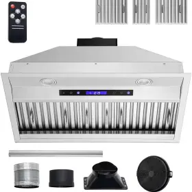 445008152192 SKYSHALO Hood Steel Kitchen Vent
