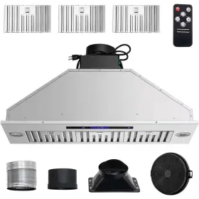 726084498846 SKYSHALO Hood Steel Kitchen Vent