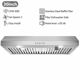 0475 SNDOAS Cabinet Hood Kitchen Vent Steel Leds #2