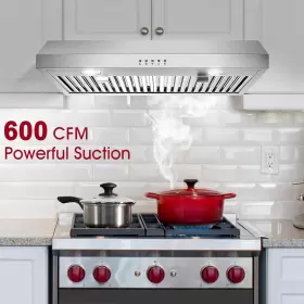 0475 SNDOAS Cabinet Hood Kitchen Vent Steel Leds