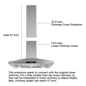 778367242608 SNDOAS Steel Chimney Extension Hood #3