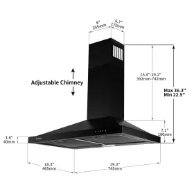 TD1775 SNDOAS/TIEASY Wall Mount Hood Kitchen Stove Vent Cfm #2
