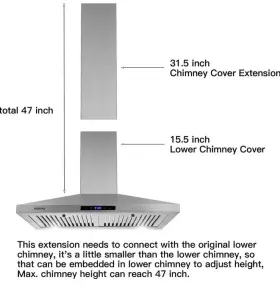 USCC-TD08-EXT SNDOAS Steel Chimney Extension Hood #2