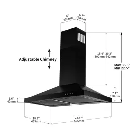 0160 SNDOAS/ZOMAGAS Wall Mount Hood Kitchen Stove Vent Cfm #2