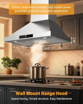 TW-E30 TAZPI Hood Wall Mount Cfm Ducted Ductless Convertible