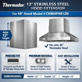CHMHP4812N THERMADOR Steel Hood Extension