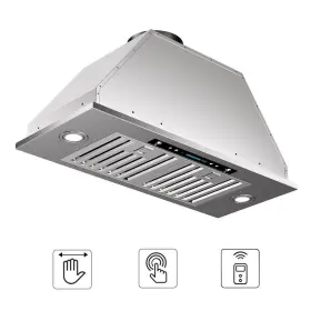 Throes 445053729707 30 Inch 900 Cfm Convertible Insert Range Hood In Stainless Steel With Lcd Gesture