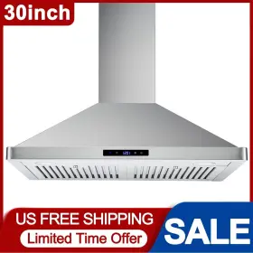 1090 TIEASY Wall Mount Hood Steel Vent Touch Control