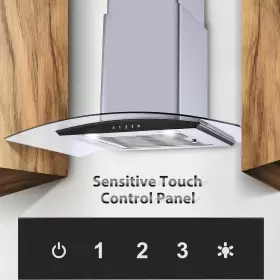 3375BCK TIEASY Wall Mount Hood Tempered Glass Cook Vent Fan #3