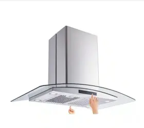 668I-CS53 TIEASY Convertible Glass Island Mount Hood Steel