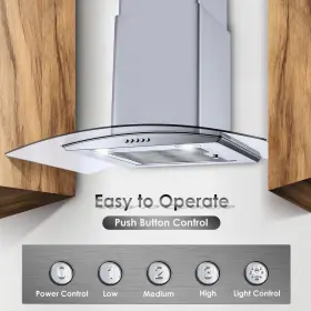 LH-246 TIEASY Convertible Wall Mount Hood Tempered Glass #2