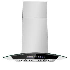 Tieasy Usgi0275bcp Island Range Hood 30 Inch 700 Cfm Ceiling Mount Kitchen Vent Led Tempered