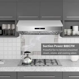 USUC702B TIEASY Kitchen Cabinet Hood Vent Touch Panel Led