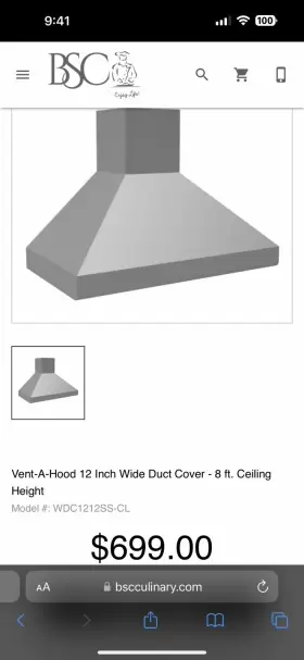 WSD1212SS VENT-A-HOOD Duct Cover #2