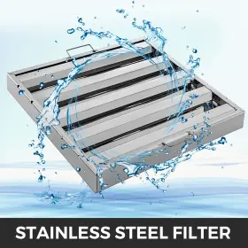 609832081258 VEVOR Pack Hood Filters Steel Grooves Commerc